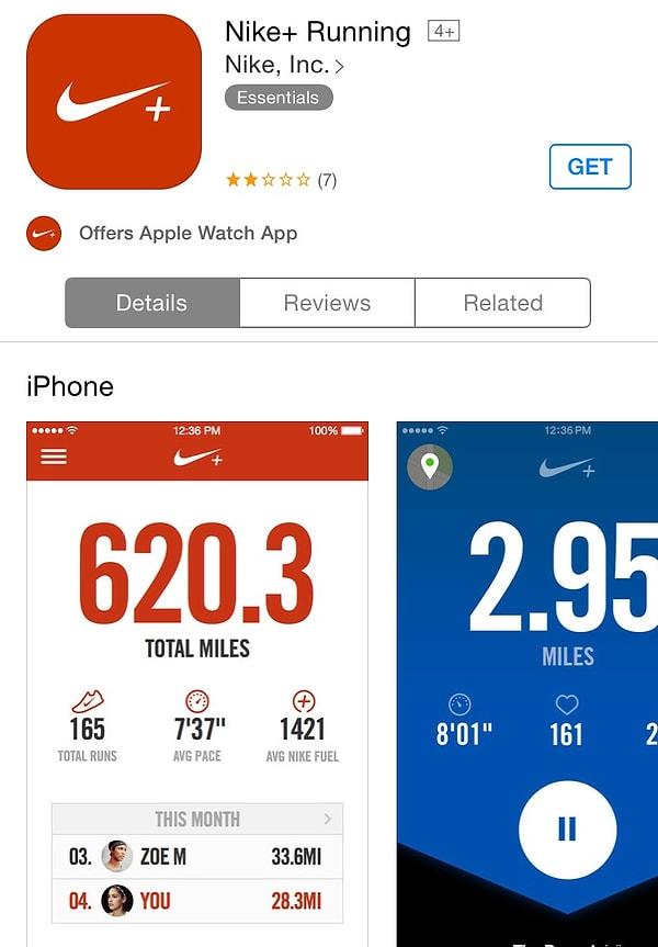 4. Nike + Running (iOS + Android)