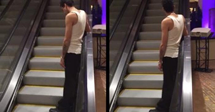 Sarhoş Adamın Hareketsiz Yürüyen Merdivenle İmtihanı