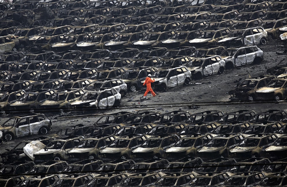 Devasa Patlamadan Sonra Harabeye Dönen Tianjin Kentinden 33 Ürkütücü Kare