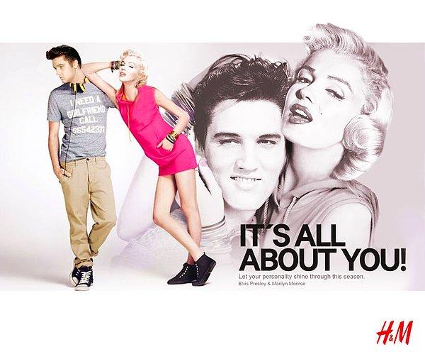 7. Elvis ve Marilyn H&M için bir arada