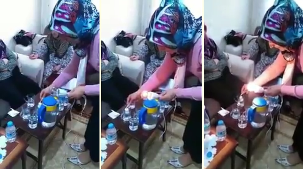 Zemzem Suyuyla Ampul Yakan Teyze