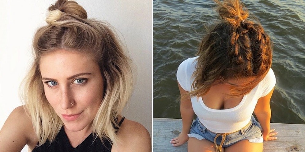 Sosyal Medyayı Kasıp Kavuran Yarım Topuz Modasından Hemen Uygulamak İsteyeceğiniz 15 Örnek