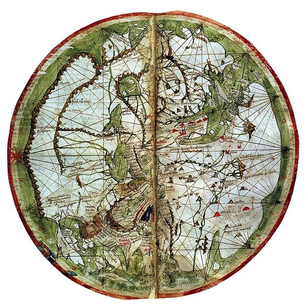 10. Pietro Vesconte'nin dünya haritası (M.S. 1321)
