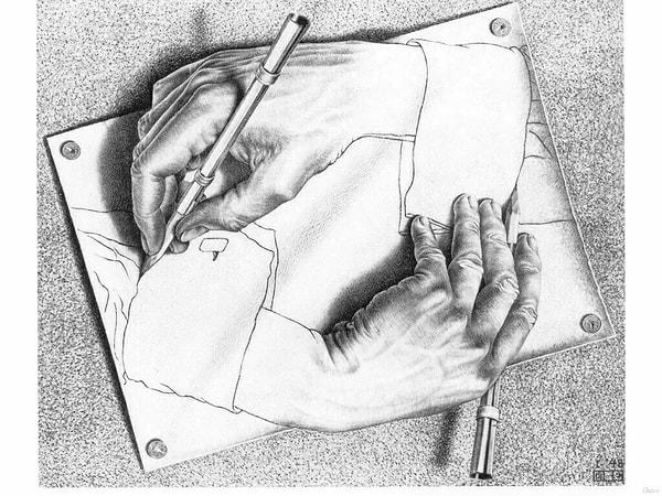14. Drawing Hands (Çizen Eller) - (1948)