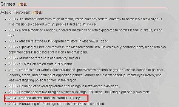 6. Call of Duty Modern Warfare'deki Vladimir Makarov'un suç listesinde İstanbul'da banka soygunu vardır.
