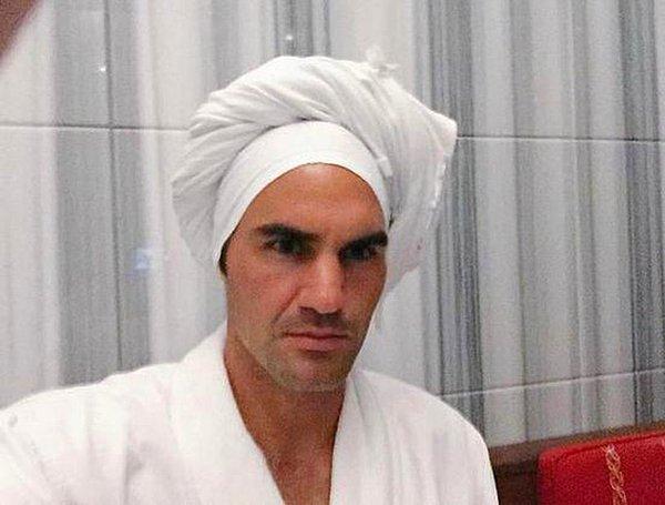 8. Hamam keyfi yapan Roger Federer