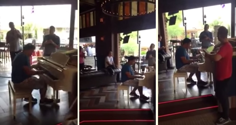 Piyano Başına Geçen Adamın 'Dr. Dre'nin Şarkılarında Kullandığı Notaları Çalması