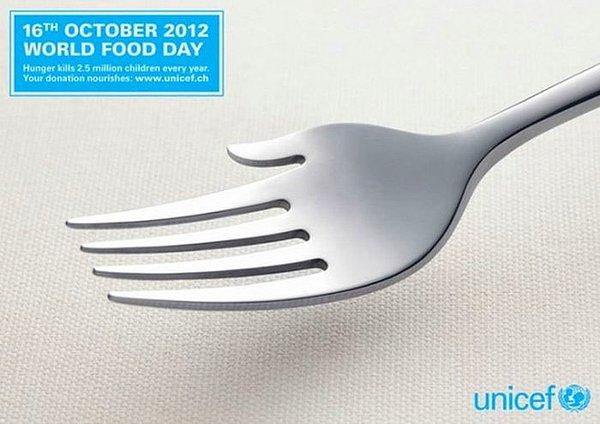 7. “Dünya Yiyecek Günü – Her yıl 2.5 milyon çocuk açlık yüzünden ölüyor..''
