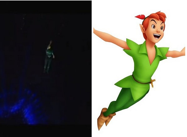 19. Полет Питер Пэна (появление Джастина Бибера на сцене)