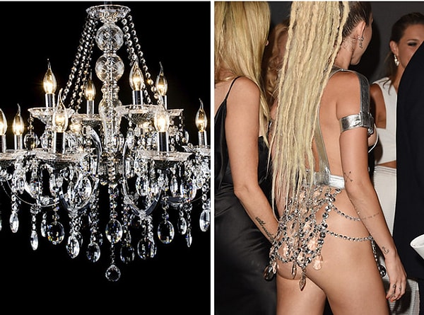1. Для этого наряда использовали какие-то части люстры?!