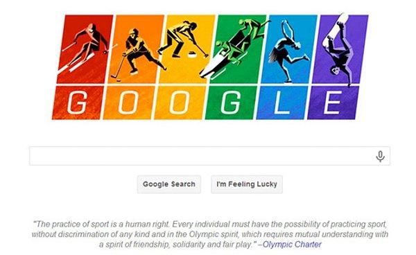 12. Sochi Olimpiyatları - Eşcinsellik karşıtı Rusya kanunlarına karşı protesto eden bir doodle