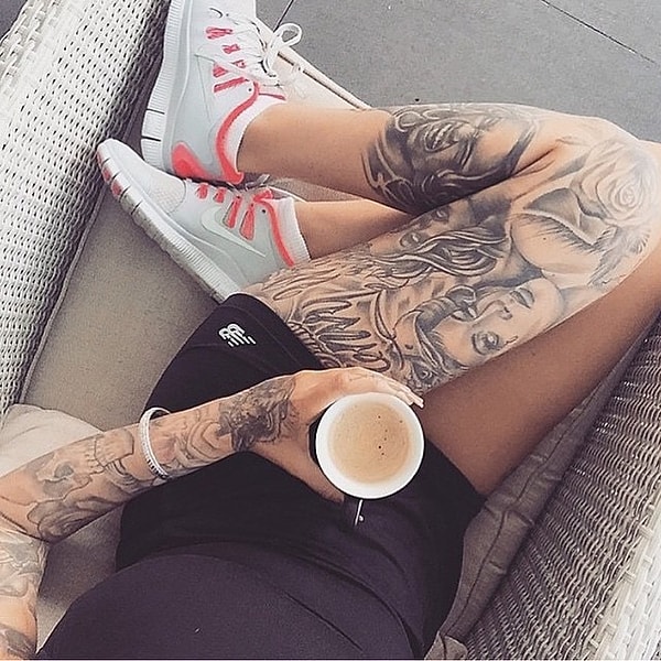 15. Можно сделать рисунок на всю ногу ...