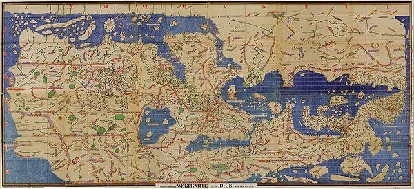 11. 1154 yılından bir dünya haritası