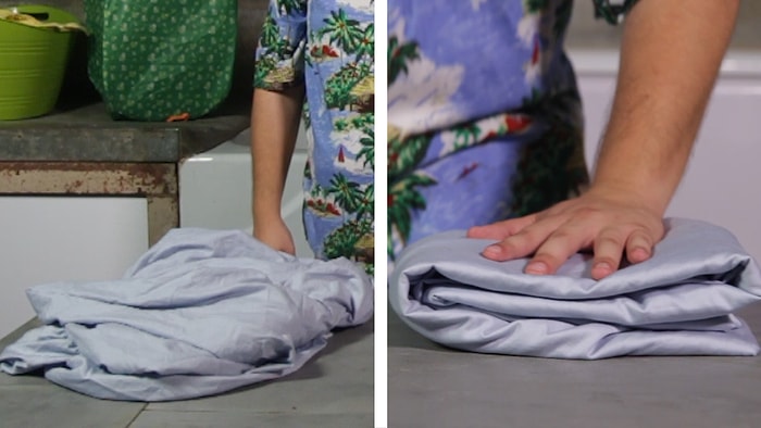 Lastikli Çarşafları Basitçe Katlayabileceniz Bir Yöntem