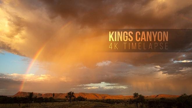 Muhteşem Gökkuşağı Görüntüsü ile Kings Kanyonu | Timelapse