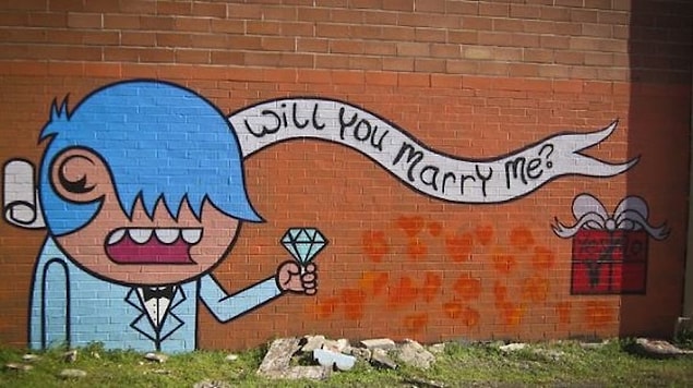 12. As a graffiti