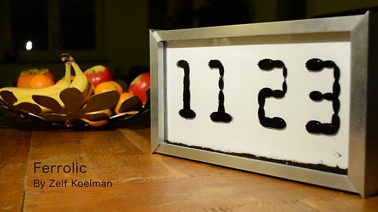 Manyetik Sıvı Teknolojisi ile Oluşan Fevkalade Güzellikteki Dijital Saat | Ferrolic