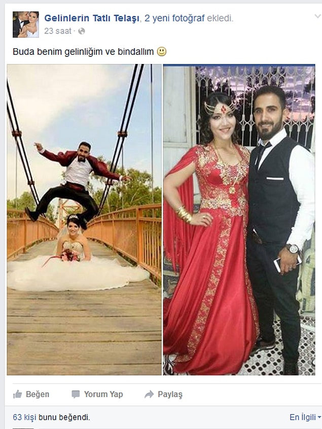 2. Sayfada sevimli düğün fotoğrafları paylaşılıyor