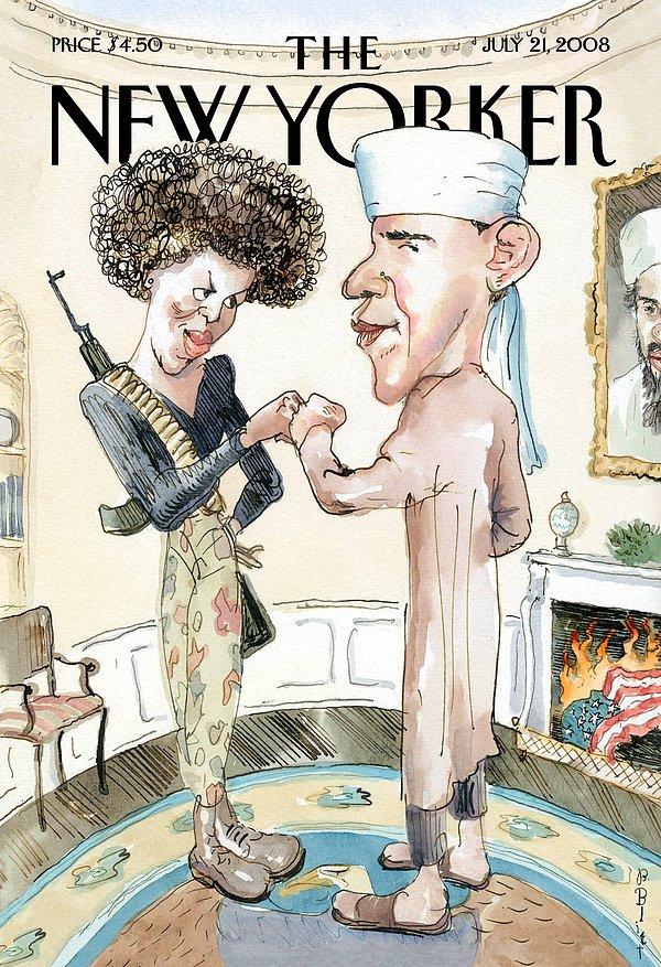 1. 'New Yorker'dan Başkan Barack Obama'ya ve Eşine Terörist Göndermesi!