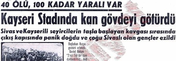 5. Demir kapılara yönelen Sivassporlulardan izdiham ve havasızlık sonucu 41 kişi hayatını kaybetti