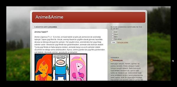 5 Ağustos'ta, Anime&Anime adlı yeni blogunu açtı