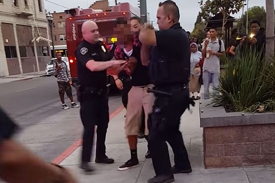 ABD'de Kırmızı Işıkta Geçen Genç Yaya Sert Bir Şekilde Gözaltına Alındı