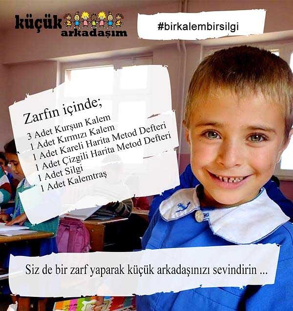 8. 30 Ekim'e kadar destek bekliyorlar. Hazırladığınız zarfları, www.kucukarkadasim.org adresinde belirtilen toplama noktasına iletebilirsiniz.