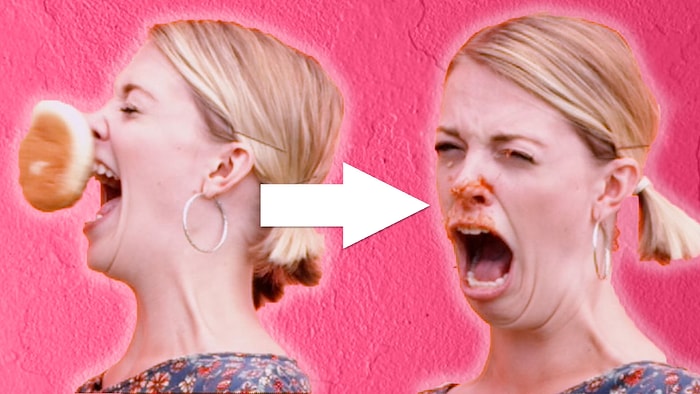 Slow Motion Çekimde Birbirlerinin Ağızlarına Yemek Atan Çiftler