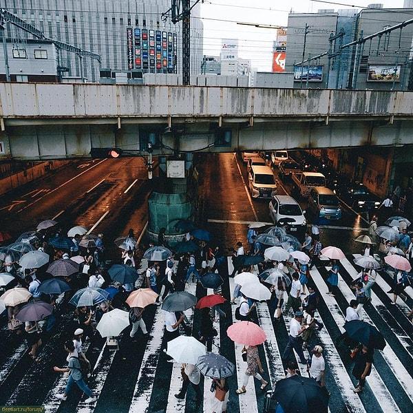 18. Japonya'nın hareketli caddelerinden bir başka kare
