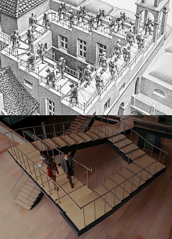 10. Christopher Nolan'ın Inception'ı ve yine Escher'in Ascending and Descending adlı eserinden