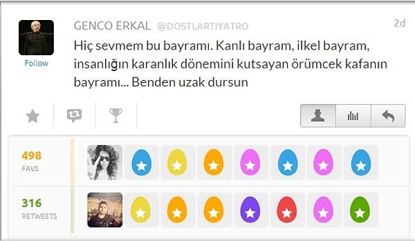 13. Genco Erkal'ın bayram tweeti