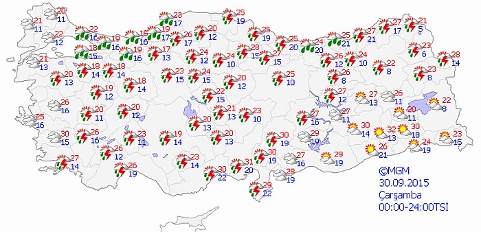 Çok Kuvvetli Yağışlara Dikkat!