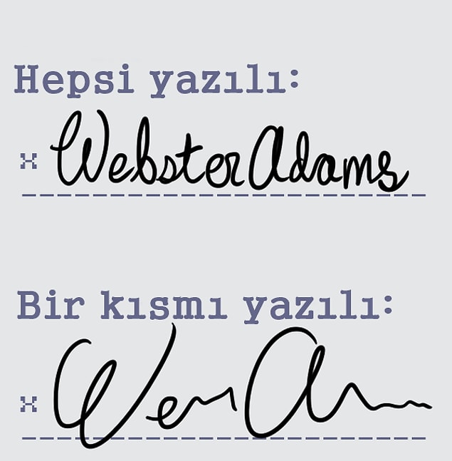 1. İlk olarak: İsminin bütün harflerini yazıyor musun imzanda?