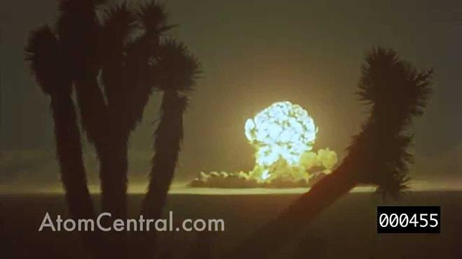 1955 Yılında Nevada'da Yapılan Atom Bombası Denemelerinin HD Görüntüleri