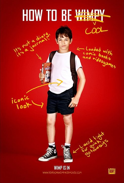 Diary of a Wimpy Kid'in karakter posterleri de Çin diyarlarında bu şekilde kopya ediliyor.