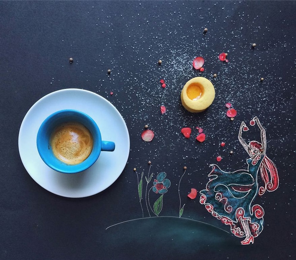 Kahve Fincanı Yardımıyla Yapılan 10 İllüstrasyon