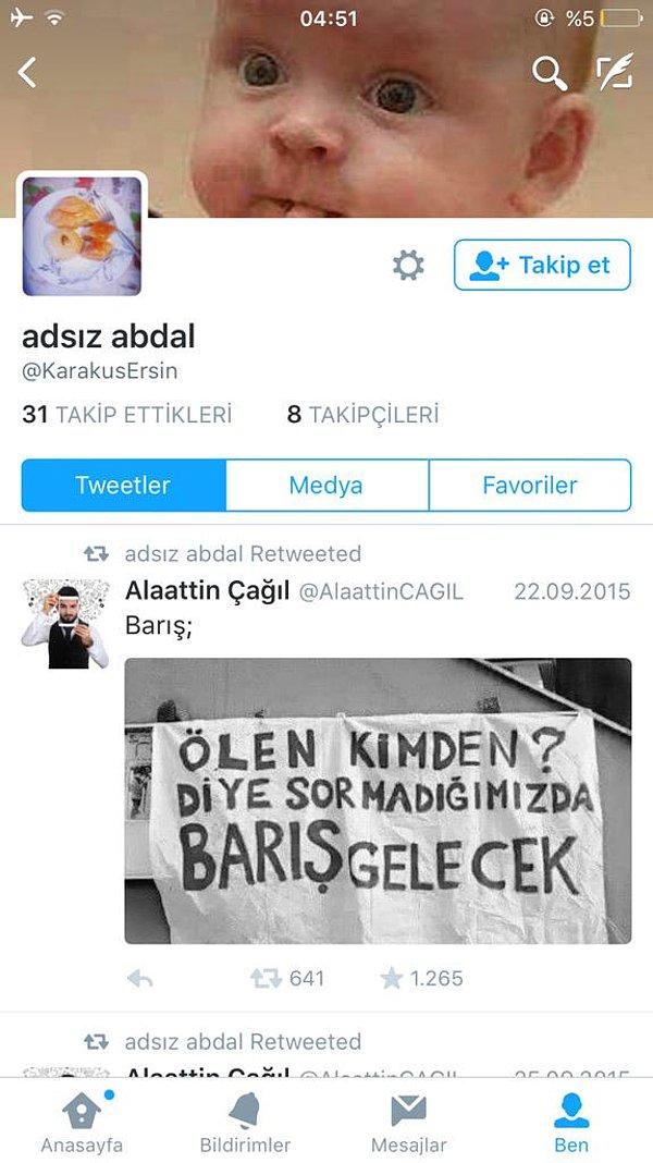 Ersin Adsız'ın son twitter RTsi