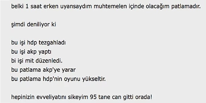 Ankara'da Yaşanan Vahşete Dair Ekşi Sözlük'te Mutlaka Okumanız Gereken En Çarpıcı 15 Yorum