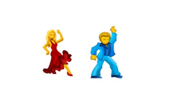Dans eden kadın yalnız kalmasın diye dans eden adam emojisi.