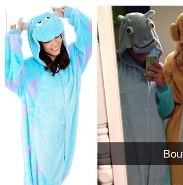 9. Ожидая героя мультфильма "Корпорация монстров" есть вероятность получить костюм обычного бегемота :)