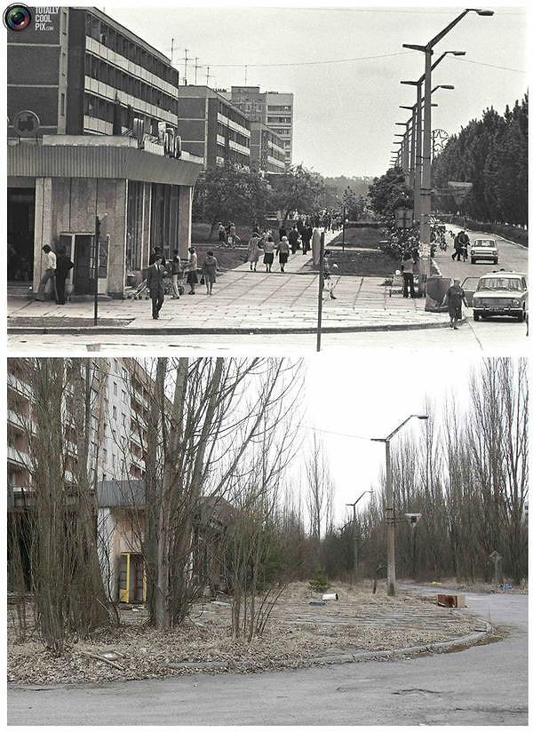 25. Çernobil'in öncesi ve sonrası.