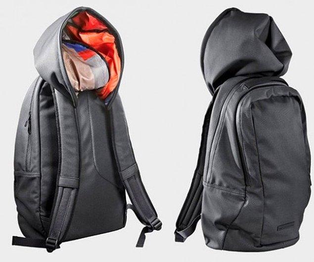 12. Bag with a built in hoodie