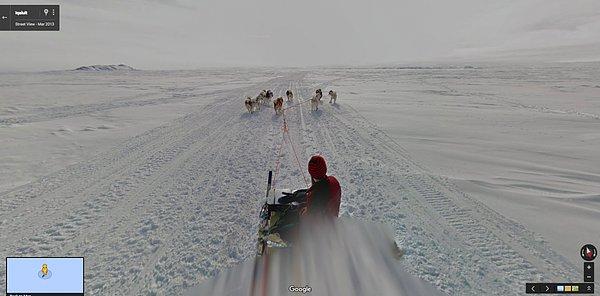 9. Iqaluit, Kanada'ya baktığınızda ise, bu köpek kızağını görebilirsiniz.
