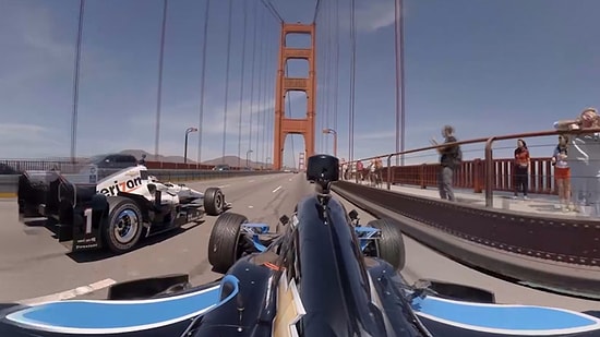Justin Wilson Anısına IndyCar Araçları 360 Derece Olarak Golden Gate Köprüsünde