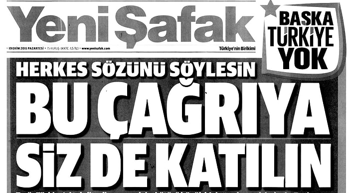 Yeni Şafak'ın 'Başka Türkiye Yok' Çağrısına Sosyal Medyadan Seçmece Tepkiler