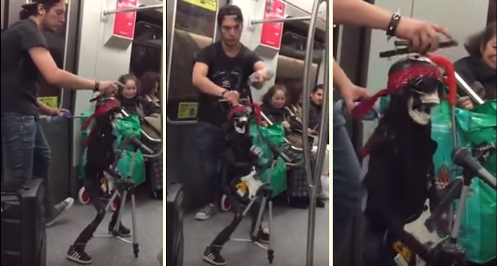 Rockçı Kukladan Metroda Enfes Gösteri