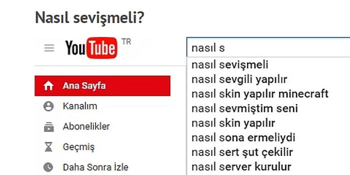 Hayata Dair Soruların Cevaplarını Klavye Başında Arayanlardan Youtube'da Yapılmış 20 Arama