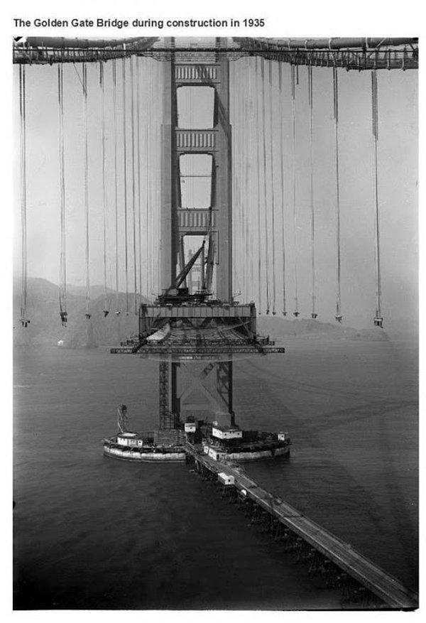 25. Golden Gate Köprüsü yapım aşamasındayken, 1935.