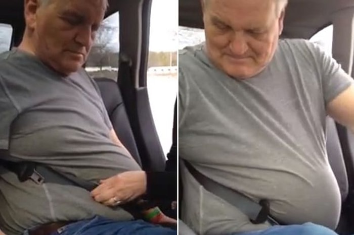 Emniyet Kemerinin İçine Sıkışan Klostrofobik Adam