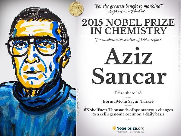 Hasar gören DNA hücrelerinin onarımıyla ilgili mekanizmaları ortaya çıkaran çalışmasıyla kimya dalında Nobel Ödülü kazanan Aziz Sancar’dan sonra,